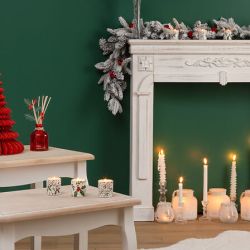 Bougie parfumée houx x6 - Baies givrées - 240g - ATMOSPHERA