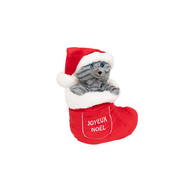 Automate de Noël - Chat Botte de Noël - H21cm - ATMOSPHERA