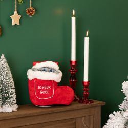 Automate de Noël - Chat Botte de Noël - H21cm - ATMOSPHERA