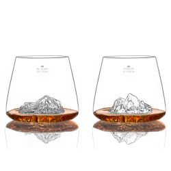 SET DE 2 VERRES TOPOGRAPHIC - EVEREST & MONT BLANC - ALASKAN MAKER
