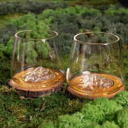 SET DE 2 VERRES TOPOGRAPHIC - EVEREST & MONT BLANC - ALASKAN MAKER