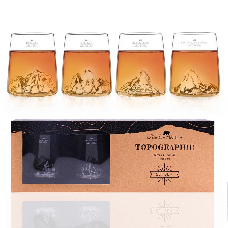 COFFRET DE 4 SHOOTERS TOPOGRAPHIC  - ALASKAN MAKER