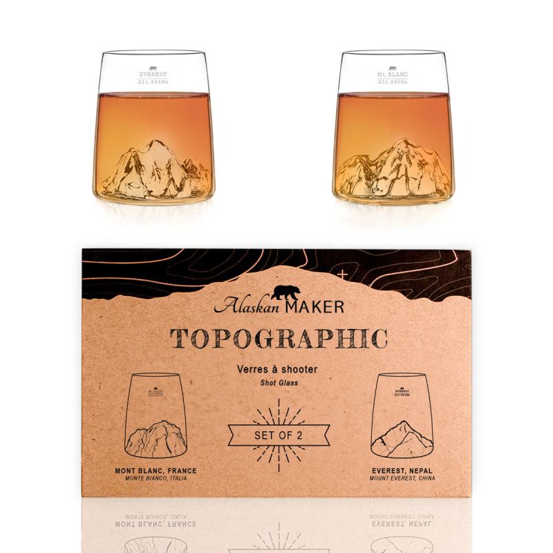 COFFRET DE 2 SHOOTERS TOPOGRAPHIC - EVEREST/MONT BLANC - ALASKAN MAKER