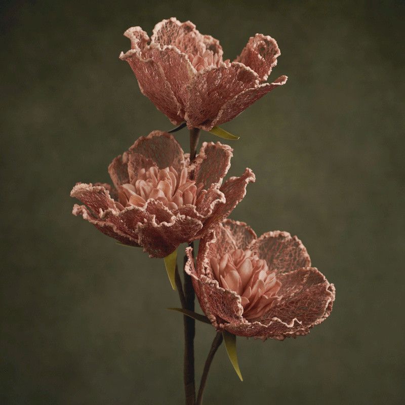 FLORA LYDIA FLEUR DENTELLE TRIPLE ROSE - HOME EDELWEISS