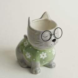 MAURICE CONTENANT CHAT LUNETTE 16CM  - HOME EDELWEISS
