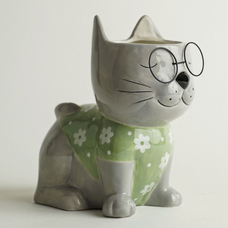 MAURICE CONTENANT CHAT LUNETTES 23CM  - HOME EDELWEISS