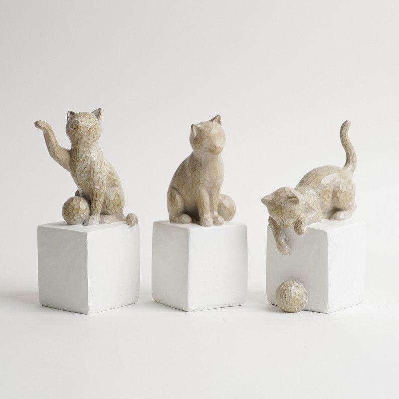 ALAN CHAT SUR SOCLE 18CM - HOME EDELWEISS