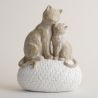 ALAN COUPLE CHATS SUR BOULE 20CM - HOME EDELWEISS