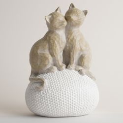 ALAN COUPLE CHATS SUR BOULE 20CM - HOME EDELWEISS