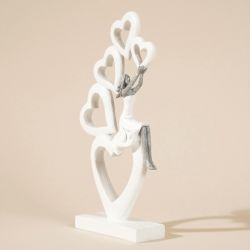 LUCIE FEMME SUR PYRAMIDE COEURS 25CM - HOME EDELWEISS
