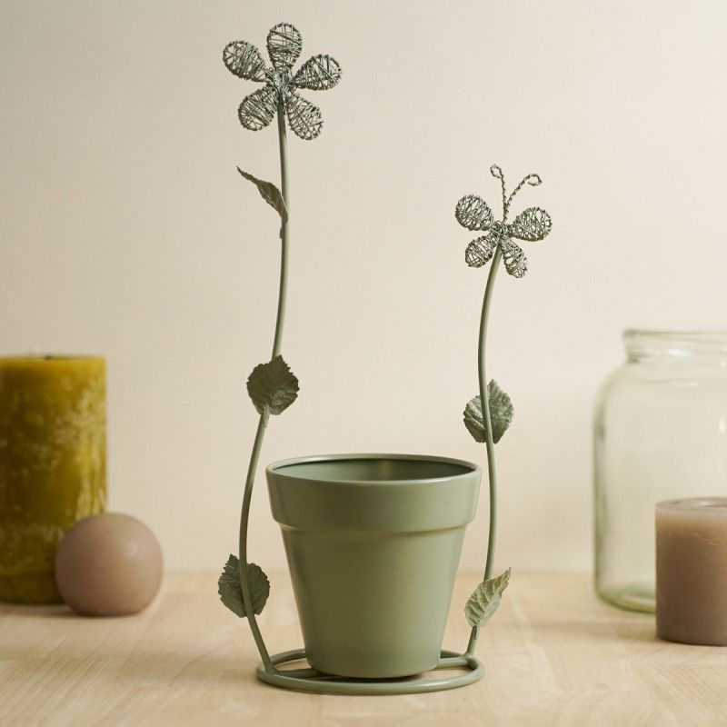 INNOCENCE CACHE POT VERT BRANCHE DOUBLE  - HOME EDELWEISS