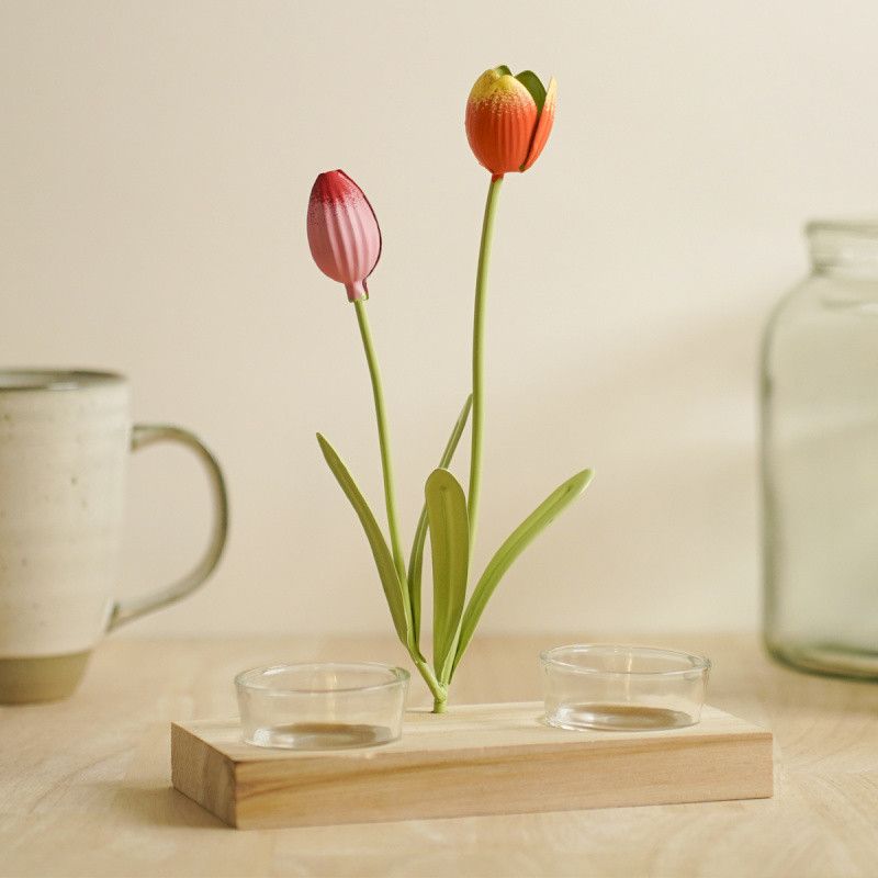 POEME BOUGEOIR DOUBLE TULIPE 22CM - HOME EDELWEISS