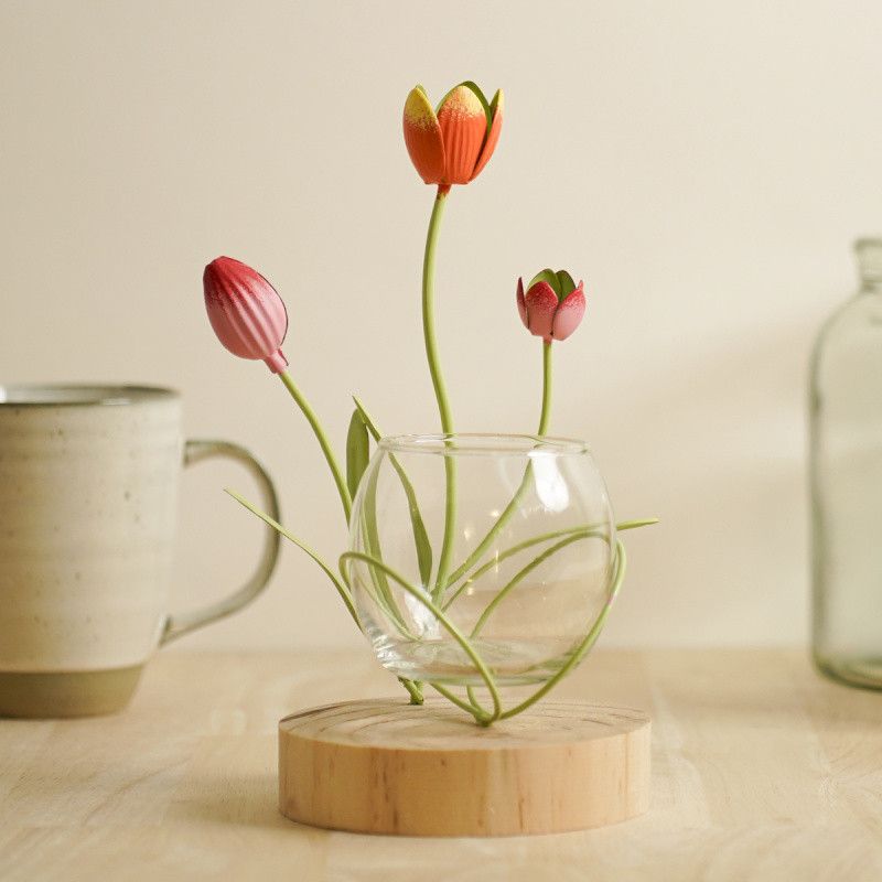 POEME  VASE SOLIFLORE BOULE TULIPE 23CM - HOME EDELWEISS