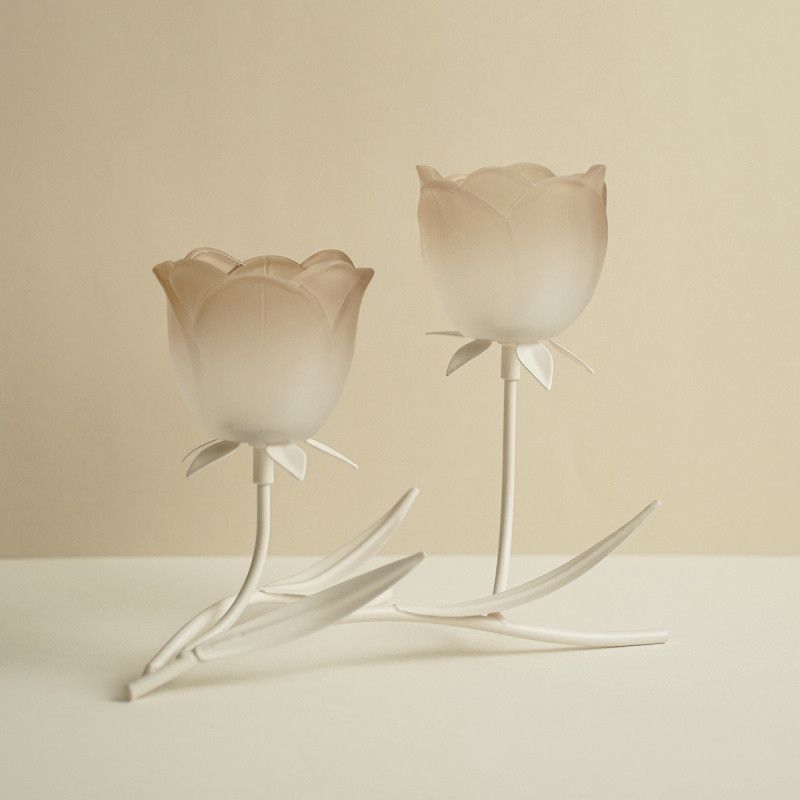 ILYANA BOUGEOIR 2 FLEURS . 24CM - HOME EDELWEISS