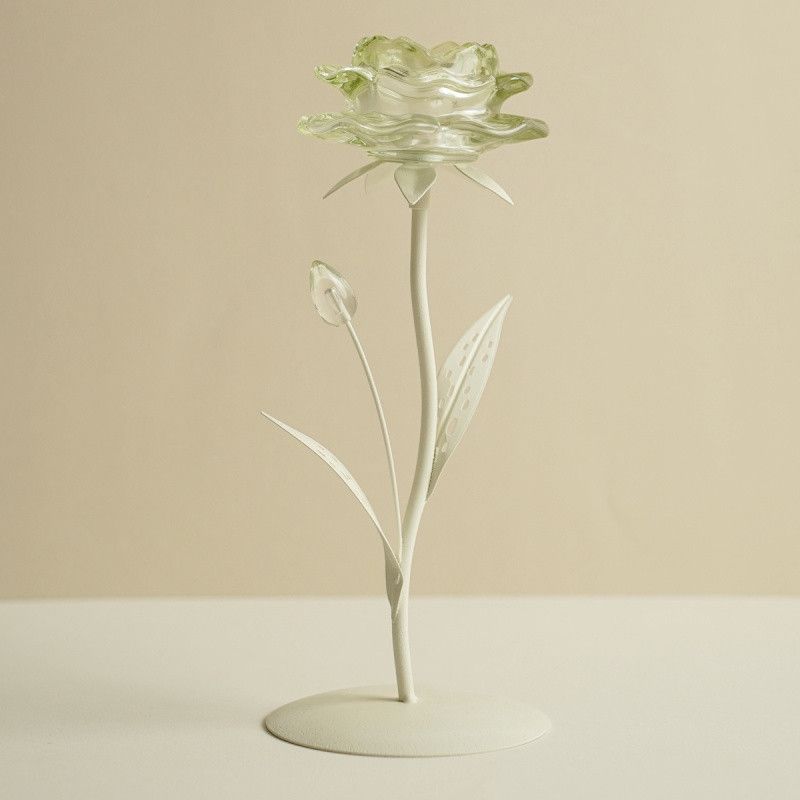 MATHURINE BOUGEOIR 1 FLEUR VERTE 26cm - HOME EDELWEISS