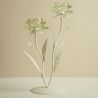 MATHURINE BOUGEOIR DOUBLE FLEURS VERTES 33cm - HOME EDELWEISS