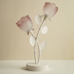 CEDRINE FLEUR DOUBLE ROSE LED 37CM - HOME EDELWEISS