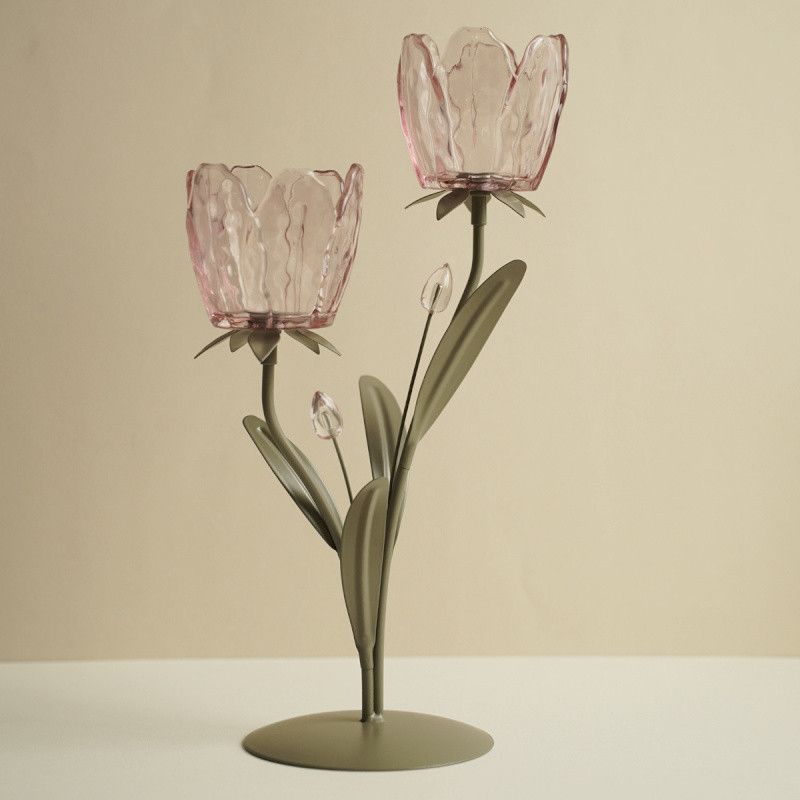 ADELAIS BOUGEOIR FLEUR DOUBLE 25CM - HOME EDELWEISS