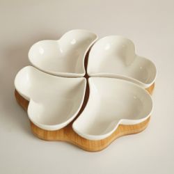 CUPIDON PLAT APÉRITIF ROND 4 COEURS  - HOME EDELWEISS