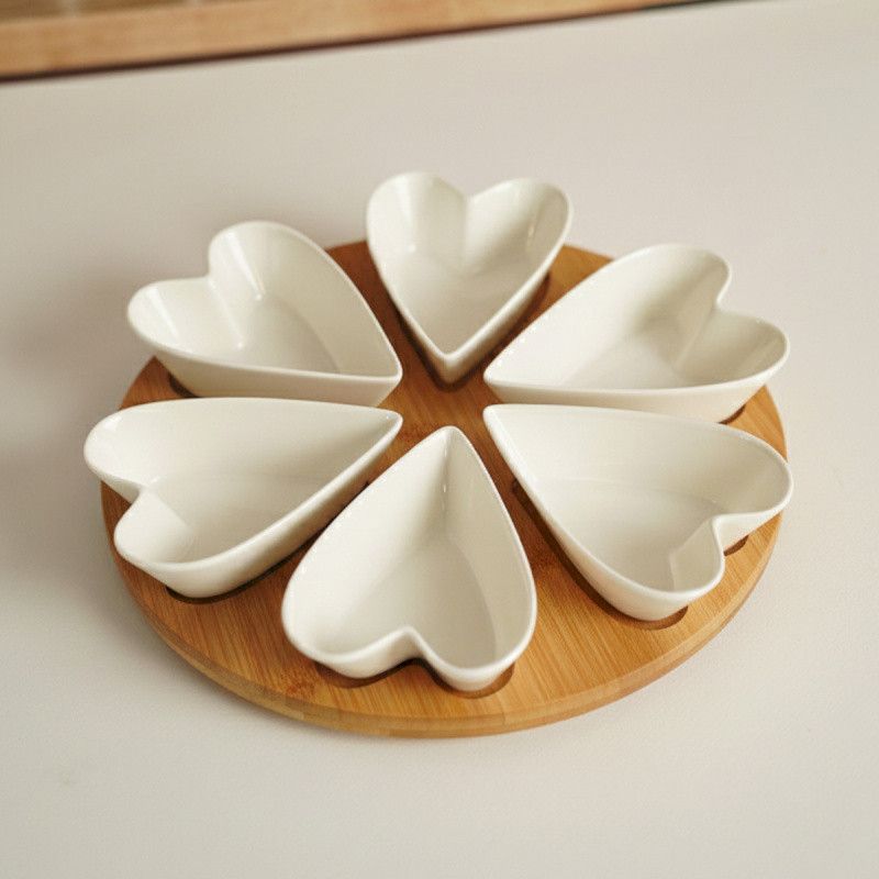 CUPIDON PLAT APÉRITIF ROND 6 COEURS  - HOME EDELWEISS