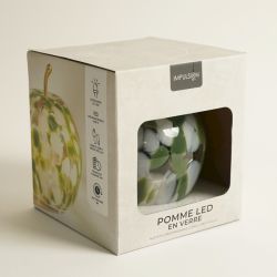 SIMONA B/POMME BLANC/VERT LED 16CM  - HOME EDELWEISS