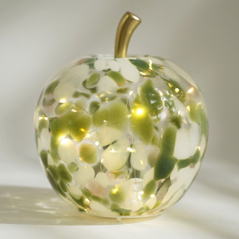 SIMONA B/POMME BLANC/VERT LED  22CM  - HOME EDELWEISS