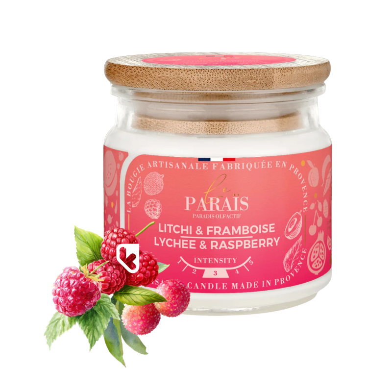 BOUGIE PARFUMEE 150ML LITCHI et FRAMBOISE - LE PARAÏS