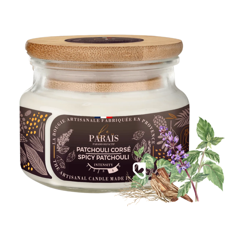 BOUGIE PARFUMEE 300ML PATCHOULI CORSE - LE PARAÏS