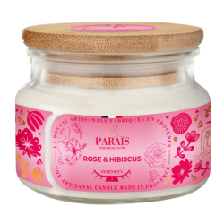 BOUGIE PARFUMEE 300ML ROSE et HIBISCUS - LE PARAÏS