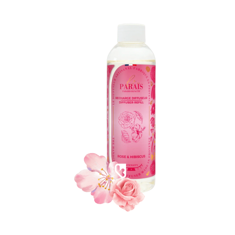 RECHARGE DIFFUSEUR ROSE et HIBISCUS 200ML - LE PARAÏS