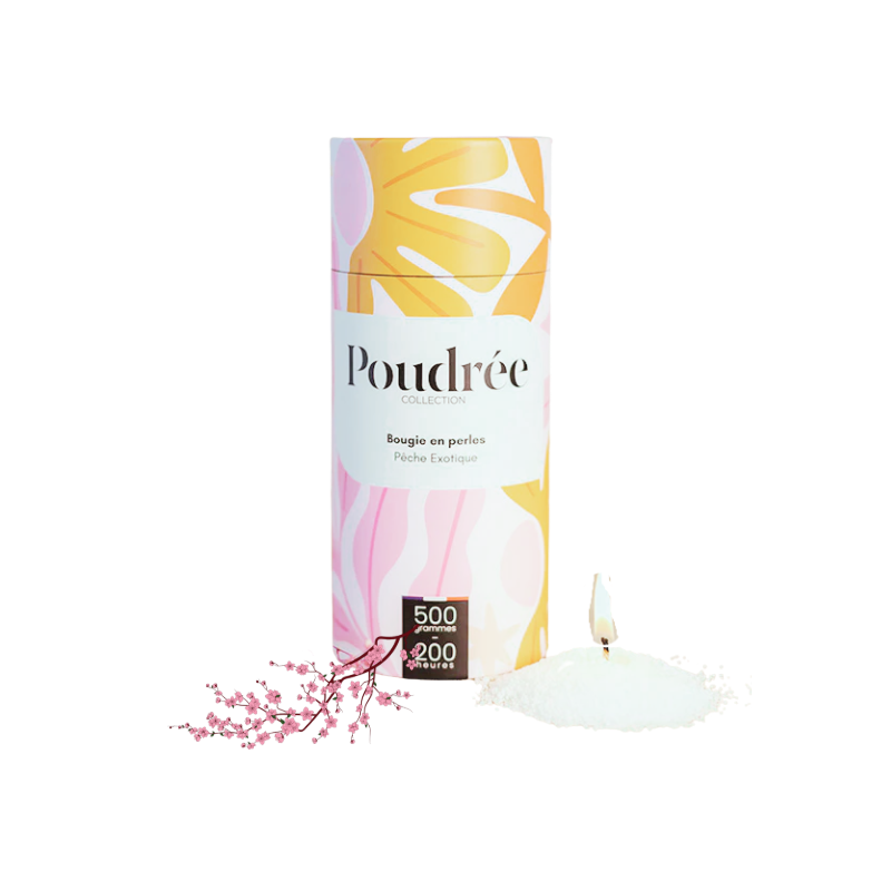 PERLES DE CIRE 500g - PÊCHE EXOTIQUE - POUDRÉE PARIS