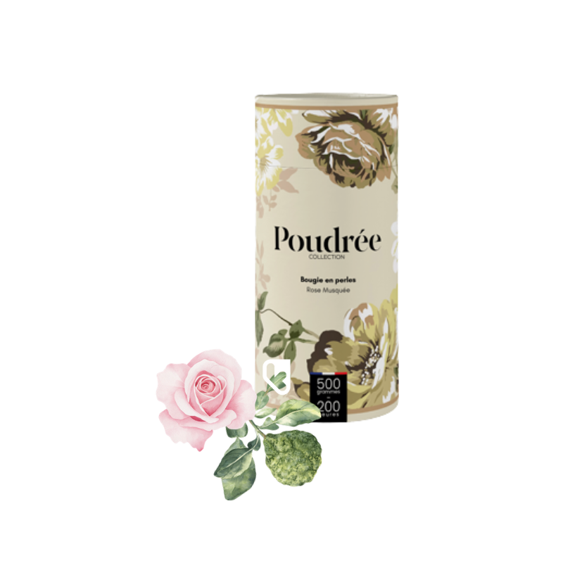PERLES DE CIRE 500g - ROSE MUSQUÉE- POUDRÉE PARIS