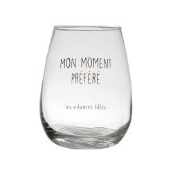 VERRE À COCKTAIL AVEC PAILLE - MON MOMENT PRÉFÉRÉ - LES VILAINES FILLES - LA CHAISE LONGUE