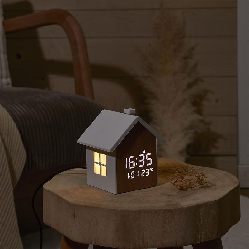 RÉVEIL LED TINY HOUSE BLANC - LA CHAISE LONGUE