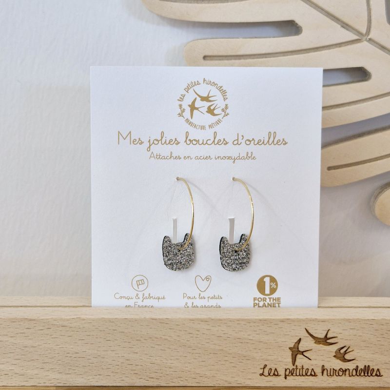 CREOLES CHATS ARGENTE - LES PETITES HIRONDELLES