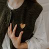 Broche en laiton - Cœur doré - LES PETITES HIRONDELLES