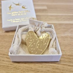 Broche en laiton - Cœur...