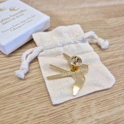 Broche en laiton doré - HIRONDELLE - LES PETITES HIRONDELLES