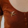 Broche en laiton doré - HIRONDELLE - LES PETITES HIRONDELLES