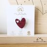 Broche en feutrine pailletée - COEUR ROUGE - LES PETITES HIRONDELLES