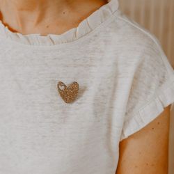 Broche en feutrine pailletée - COEUR ROUGE - LES PETITES HIRONDELLES