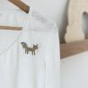 Broche en feutrine pailletée - RENARD LEOPARD ARGENT LES PETITES HIRONDELLES