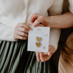 Pin's en feutrine pailletée - COEURS À PARTAGER ROSES - LES PETITES HIRONDELLES