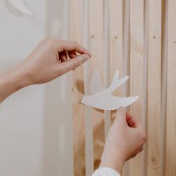 HIRONDELLES MURALES EN PAPIER - BLANC - LES PETITES HIRONDELLES