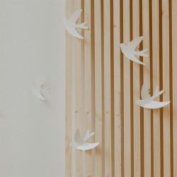 HIRONDELLES MURALES EN PAPIER - BLANC - LES PETITES HIRONDELLES