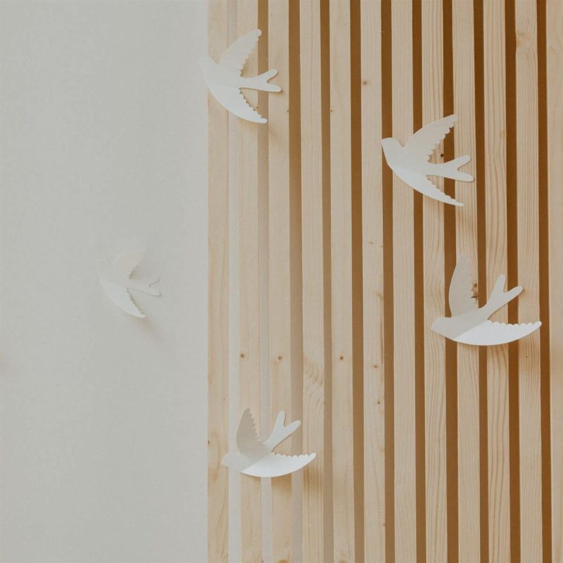 HIRONDELLES MURALES EN PAPIER - BLANC - LES PETITES HIRONDELLES