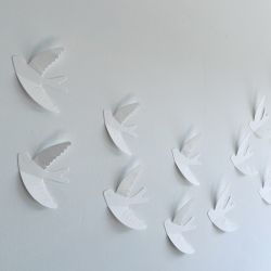 HIRONDELLES MURALES EN PAPIER - BLANC - LES PETITES HIRONDELLES