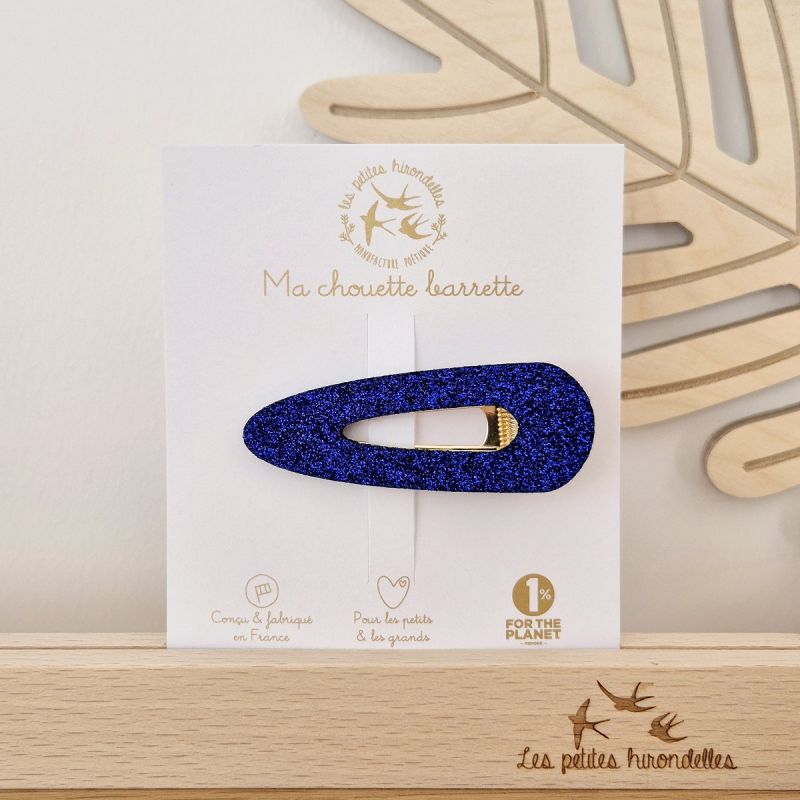 Barrette Pince à paillettes bleue - LES PETITES HIRONDELLES
