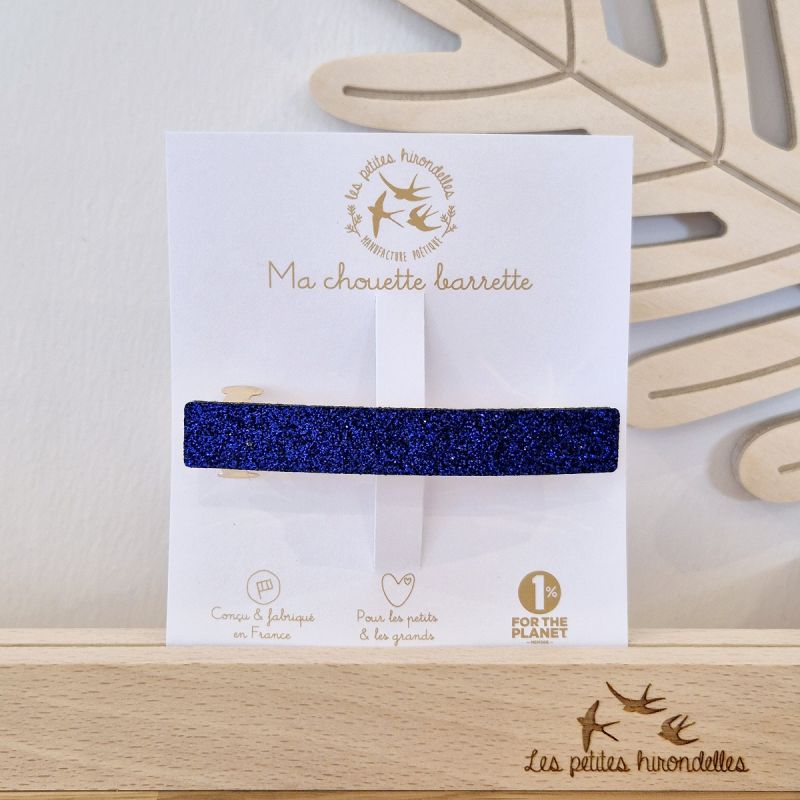 Barrette Clip à paillettes bleue - LES PETITES HIRONDELLES