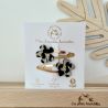 BARRETTES DOUBLES FLEURS LEOPARD DOREES - LES PETITES HIRONDELLES